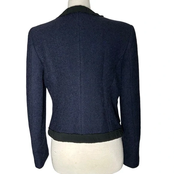 Michael Kors Italy Lady Coat Ruffle Structured Shoulders Blazer Wool Career 10